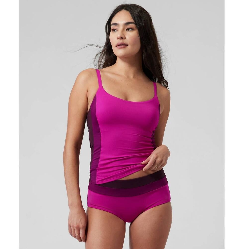 NWT Athleta Coastline bra cup tankini top - 34 B/C - electric fuchsia - 34 B/C